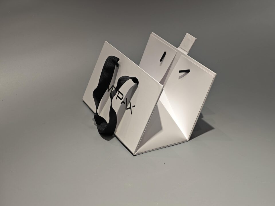 Collapsible Triangular Prism rigid boxes with straps